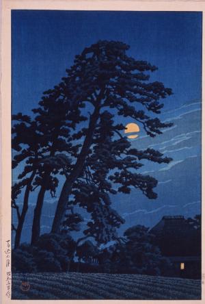 東京二十景　馬込の月、多色摺木版画、昭和5年（1930）