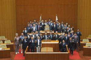 慶尚南道議会韓日親善議員連盟訪問団表敬訪問の記念写真