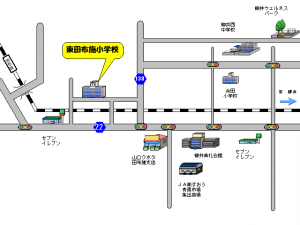 東田布施小学校への地図