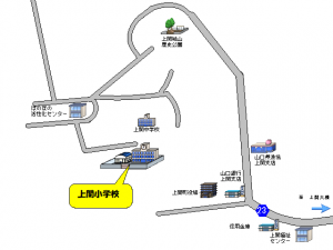 上関小学校への地図