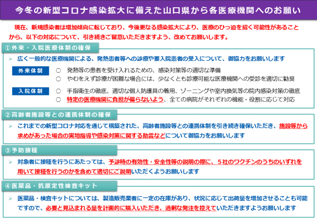 各医療機関へのお願い