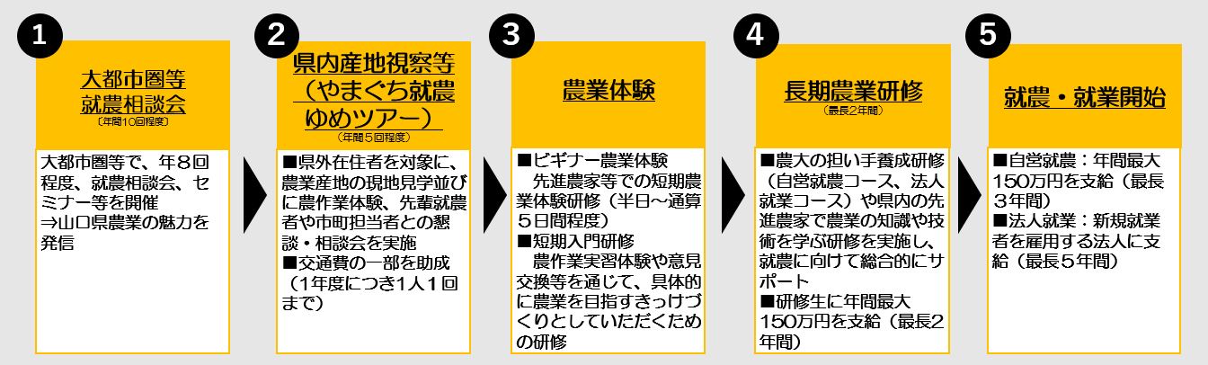 移住就農までの５ステップ