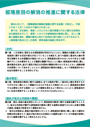 人権啓発パネル（部落差別解消推進法1）