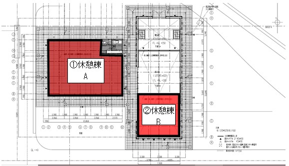 山口きらら博記念公園休憩棟　平面図