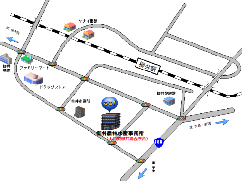 柳井農林水産事務所位置図