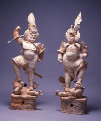 灰陶加彩神王