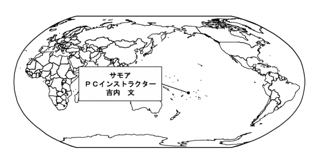 サモアの位置を表す世界地図