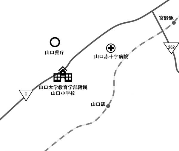 山口大学教育学部附属山口小学校位置図